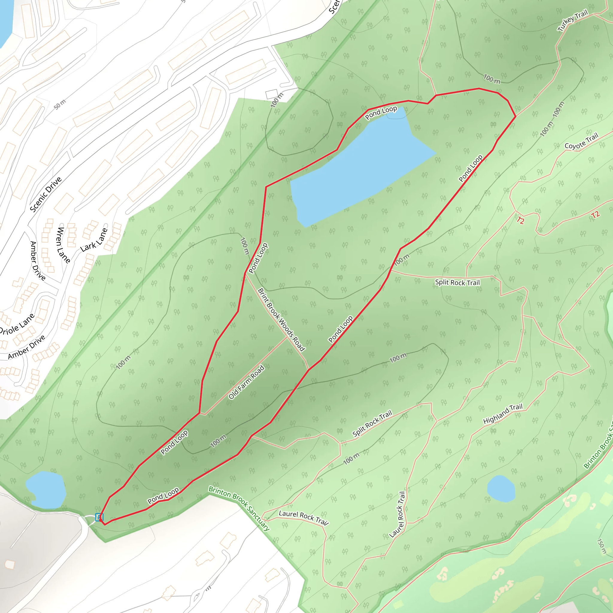 Brinton Brook Sanctuary - Pond Loop mobile static map