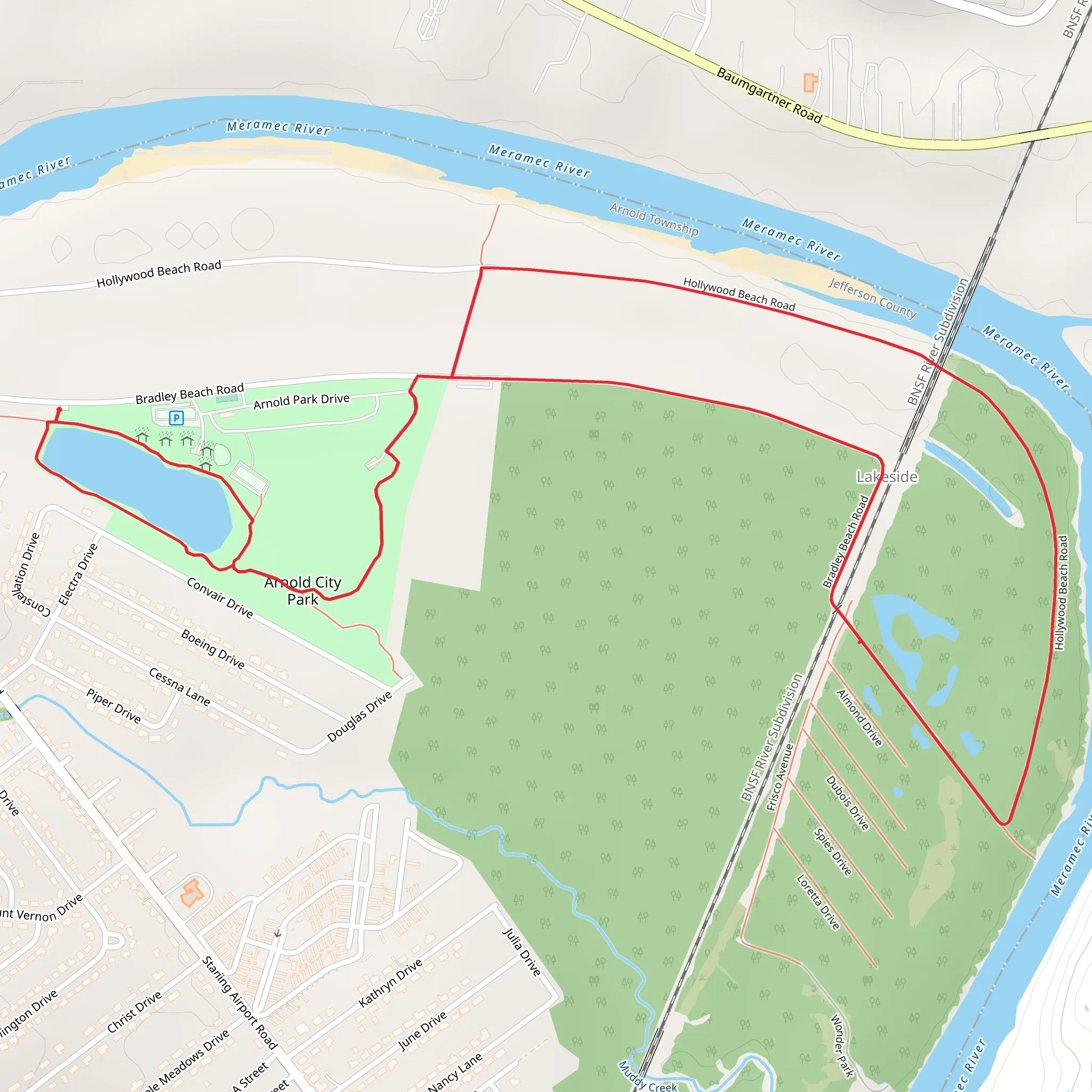 Arnold City Park and Hollywood Beach Road Loop mobile static map