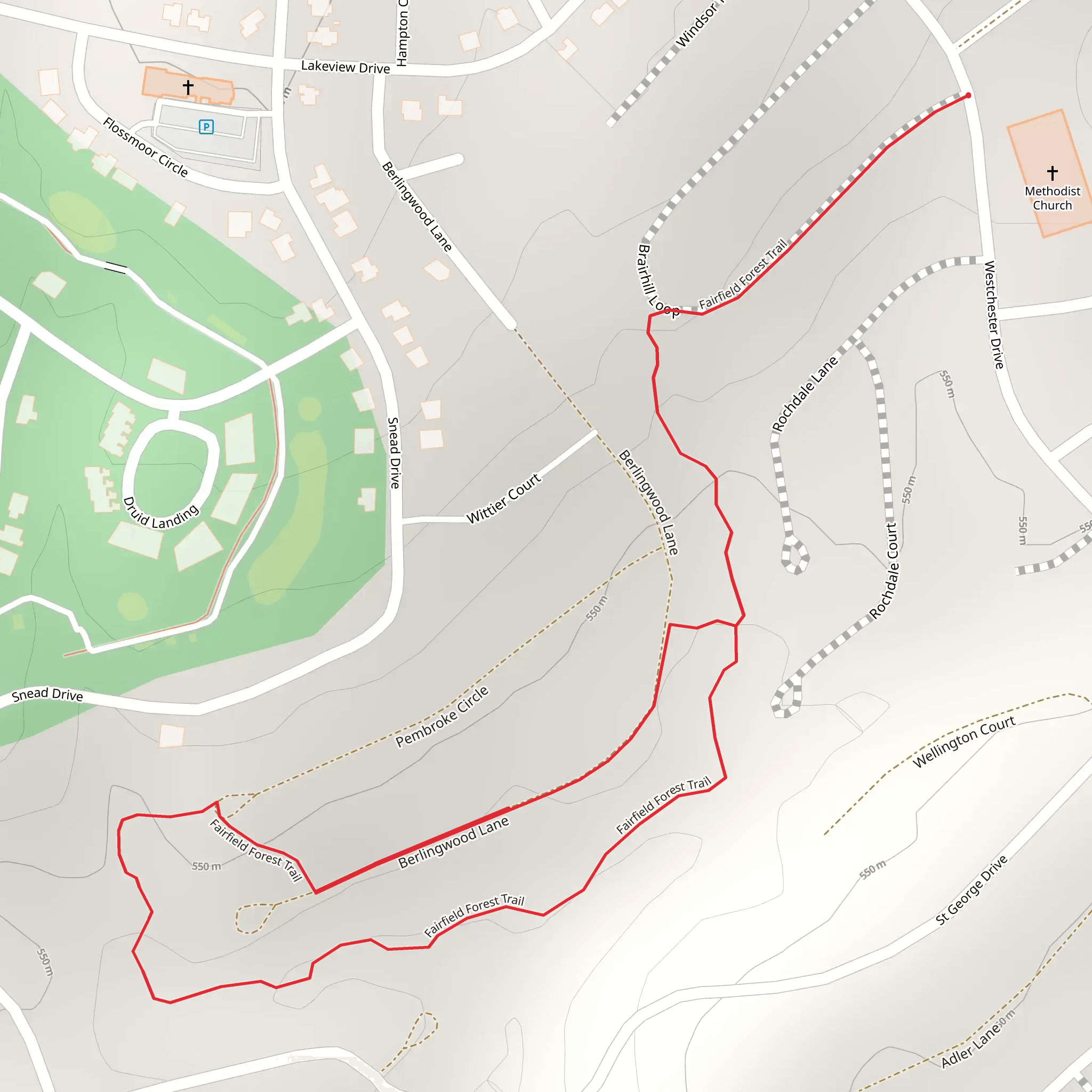 Fairfield Forest Loop Trail mobile static map