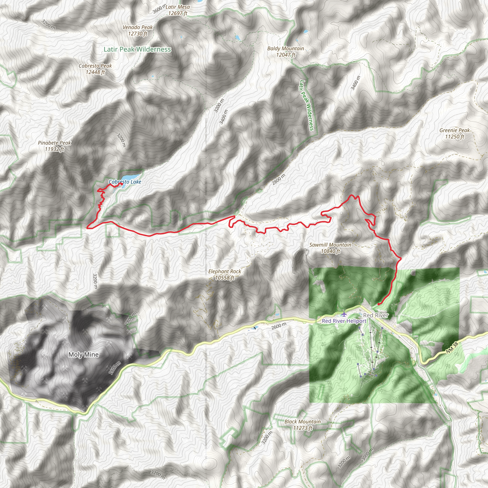 Cabresto Lake Walk mobile static map