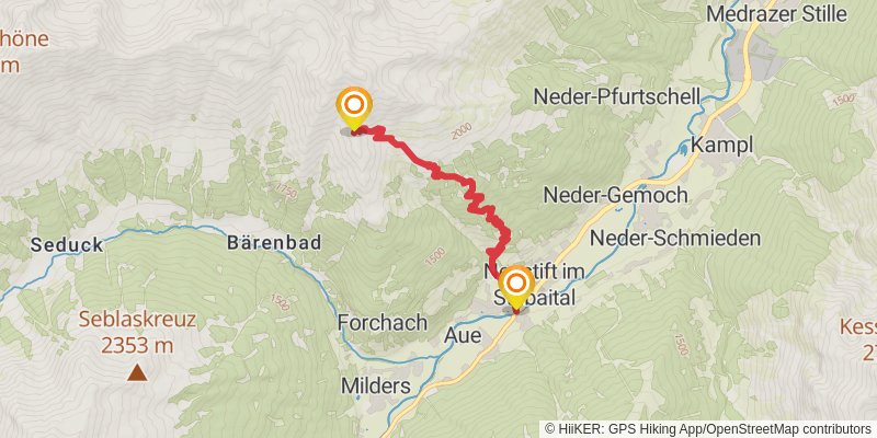 Stubai High Trail stage 9 Map