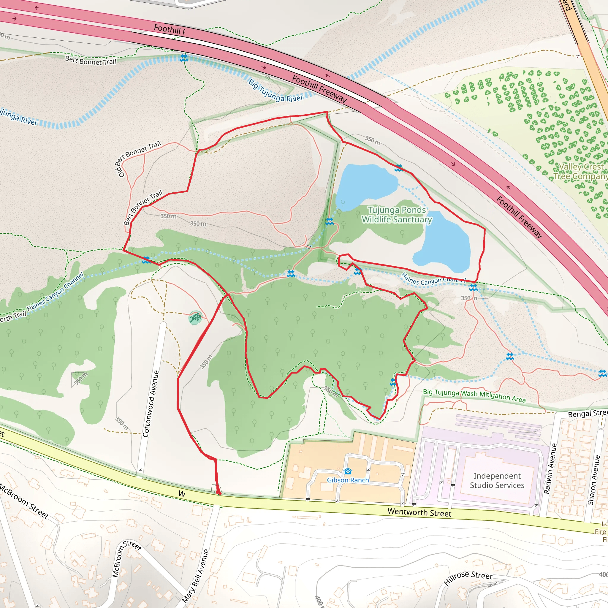 Haines Canyon Channel Loop mobile static map