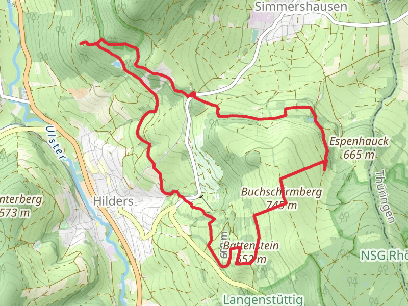 Buttenstein, Buchschirmberg and Angelweiher ASV via Extratour Der Hilderser