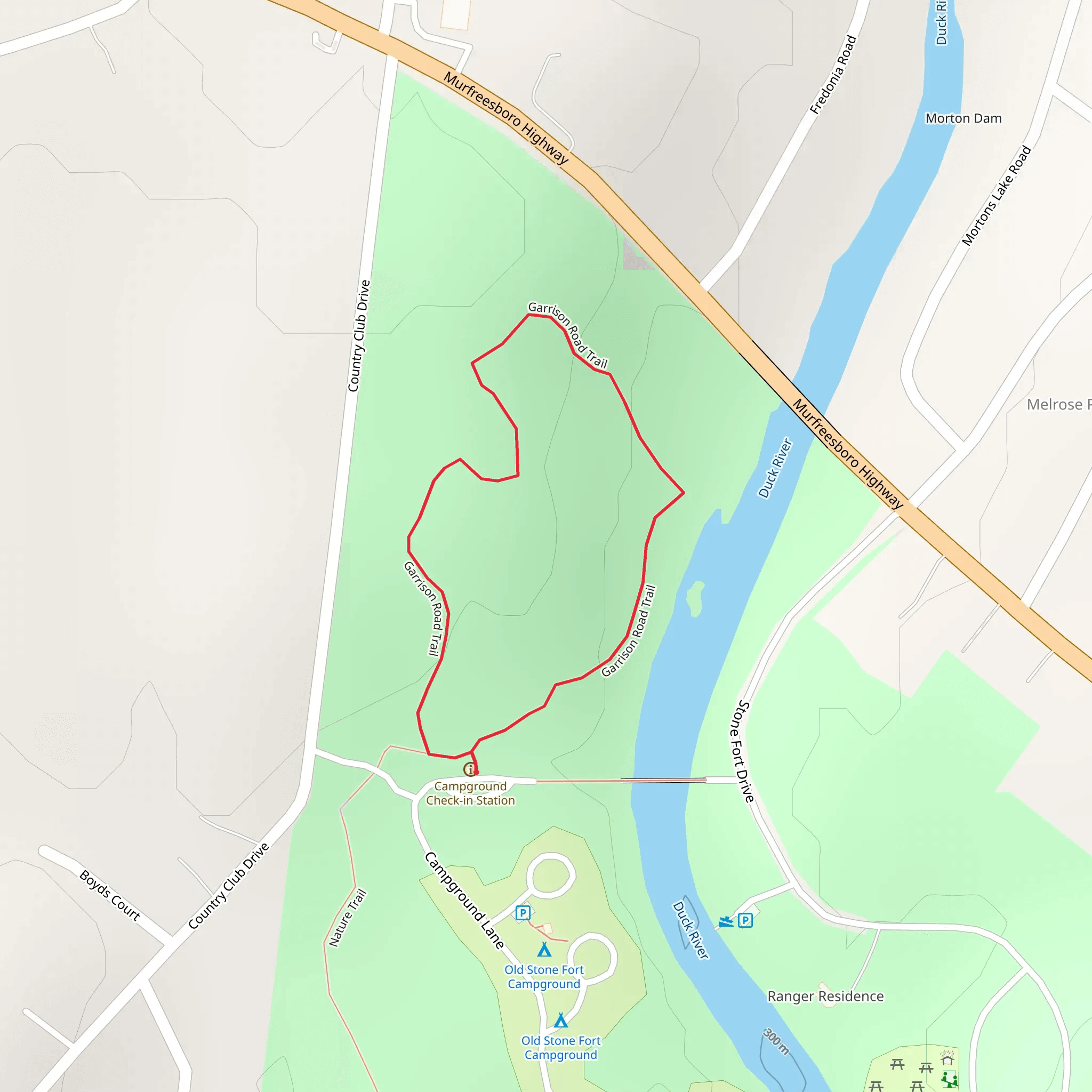 Garrison Road Loop Trail mobile static map