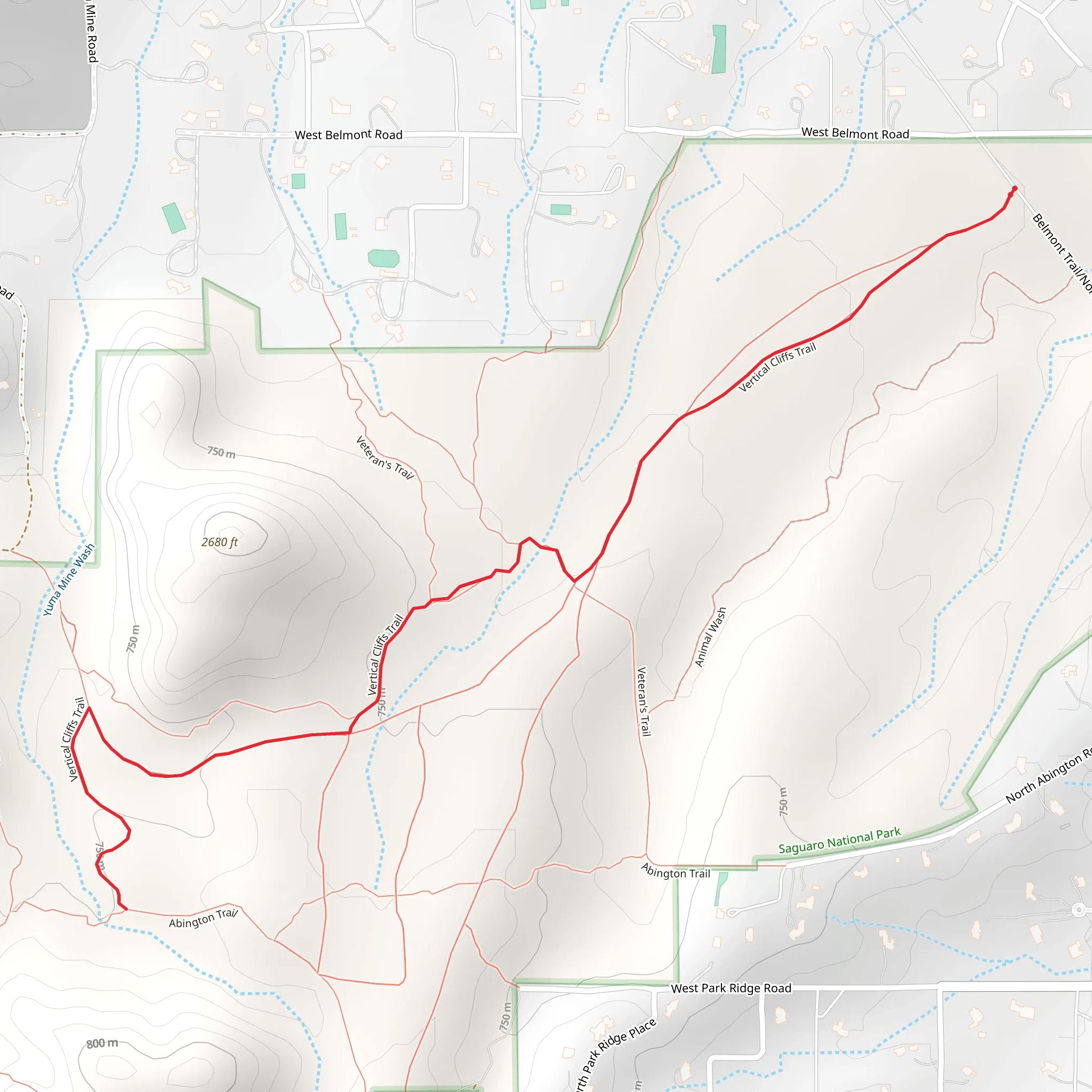 Vertical Cliffs Trail mobile static map