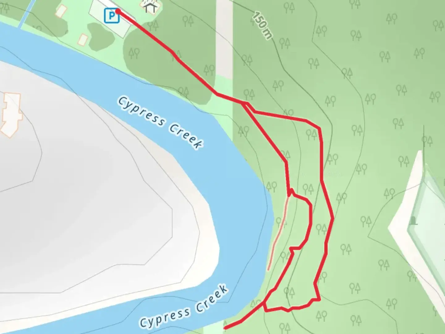 An image depicting the trail Cypress Creek Loop and its surrounding area.