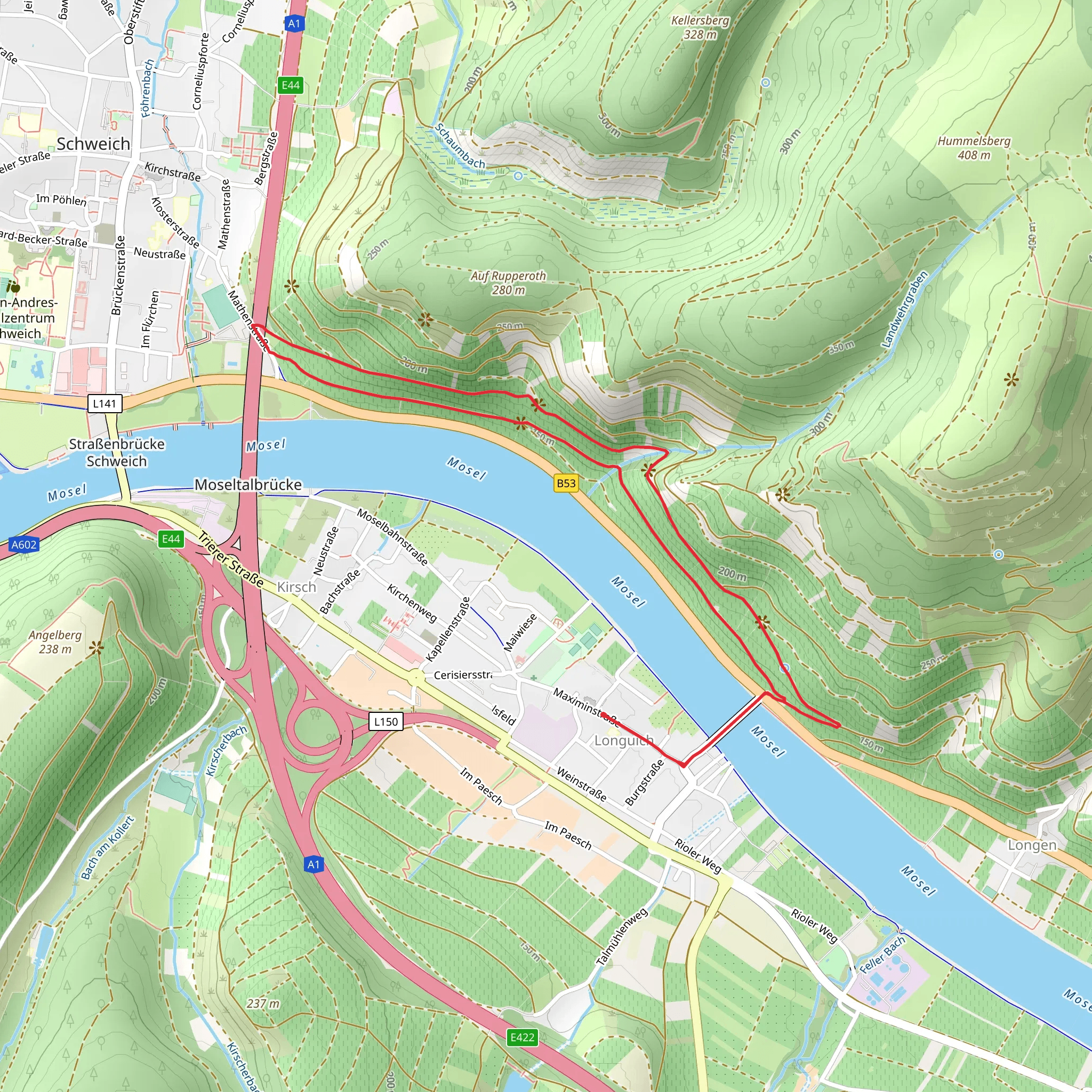 Longuich - Weinbergschleife Loop mobile static map