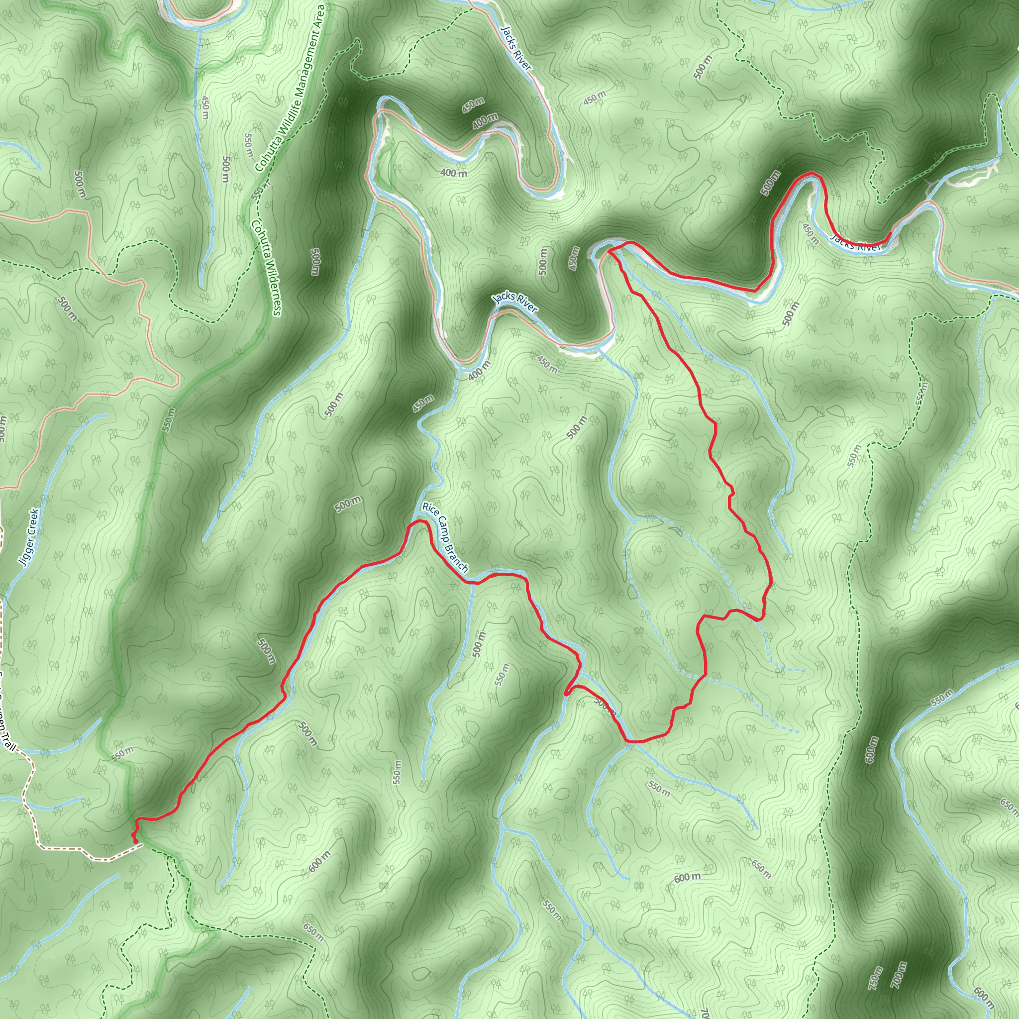 Rice Camp and Jacks River mobile static map