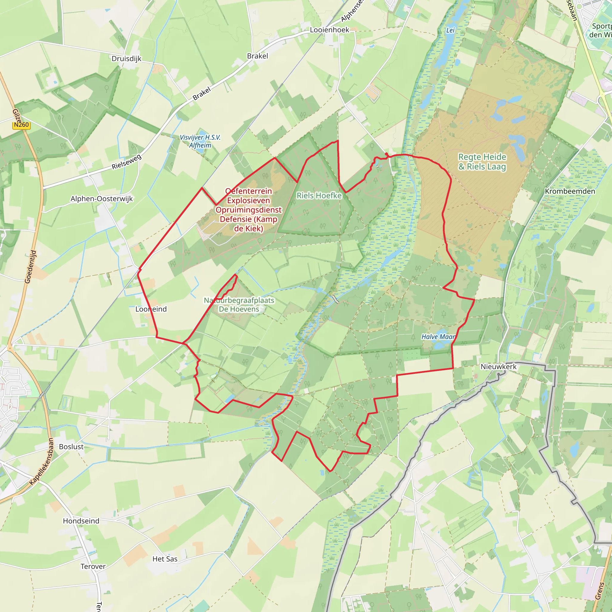 Hoeve Nuweleynde and Halve Maan and Brakelsche Loop mobile static map