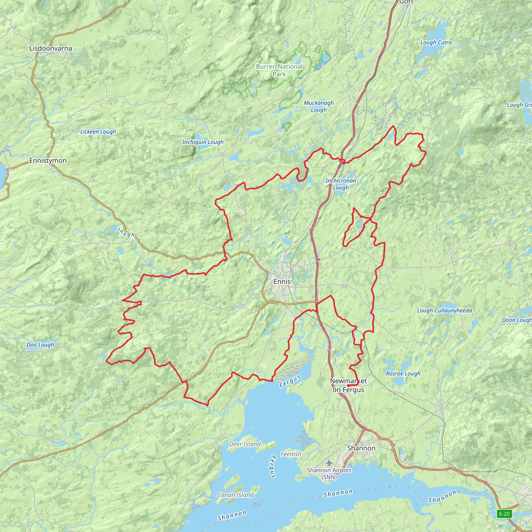 Mid-Clare Way mobile static map