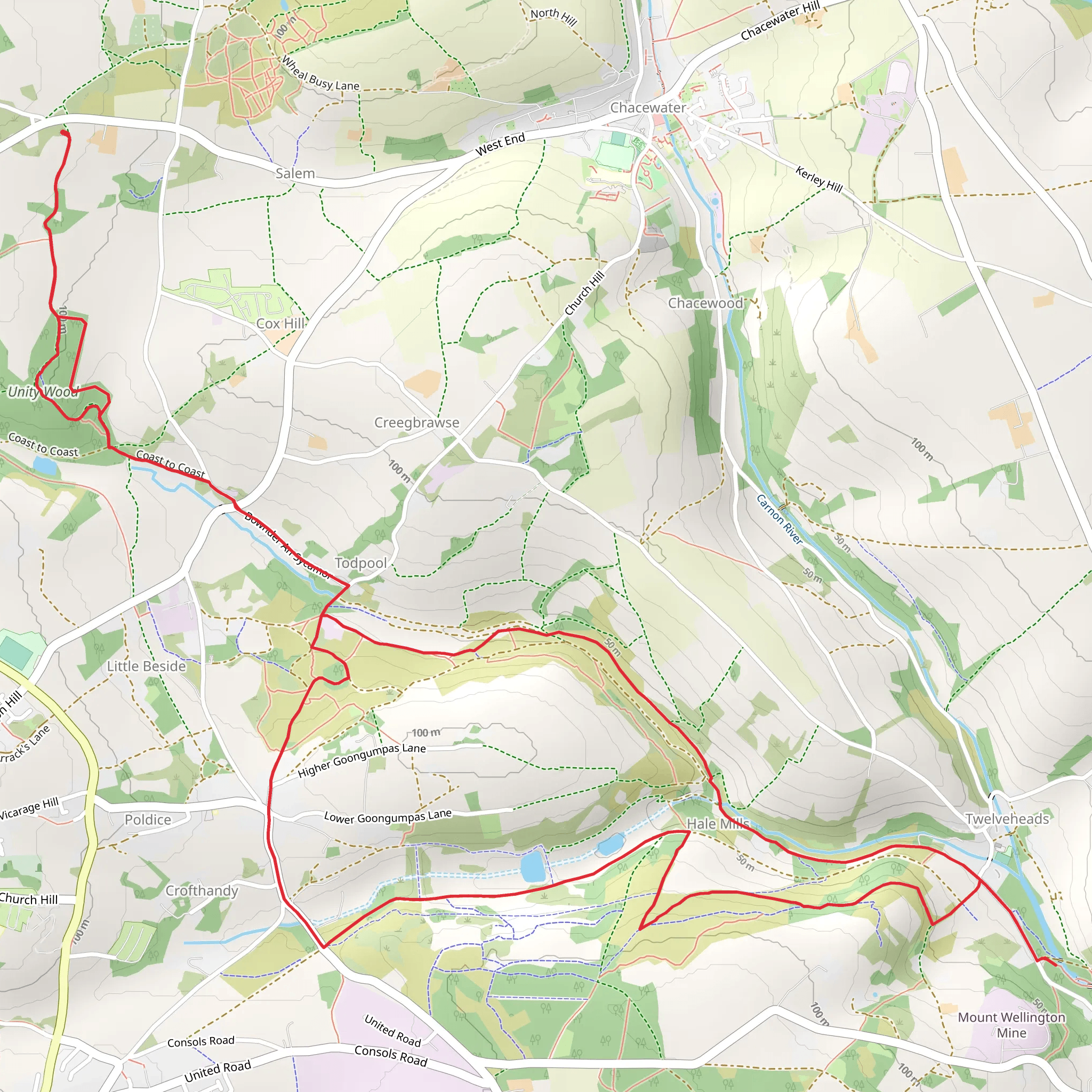 Unity Wood and Hale Mills mobile static map