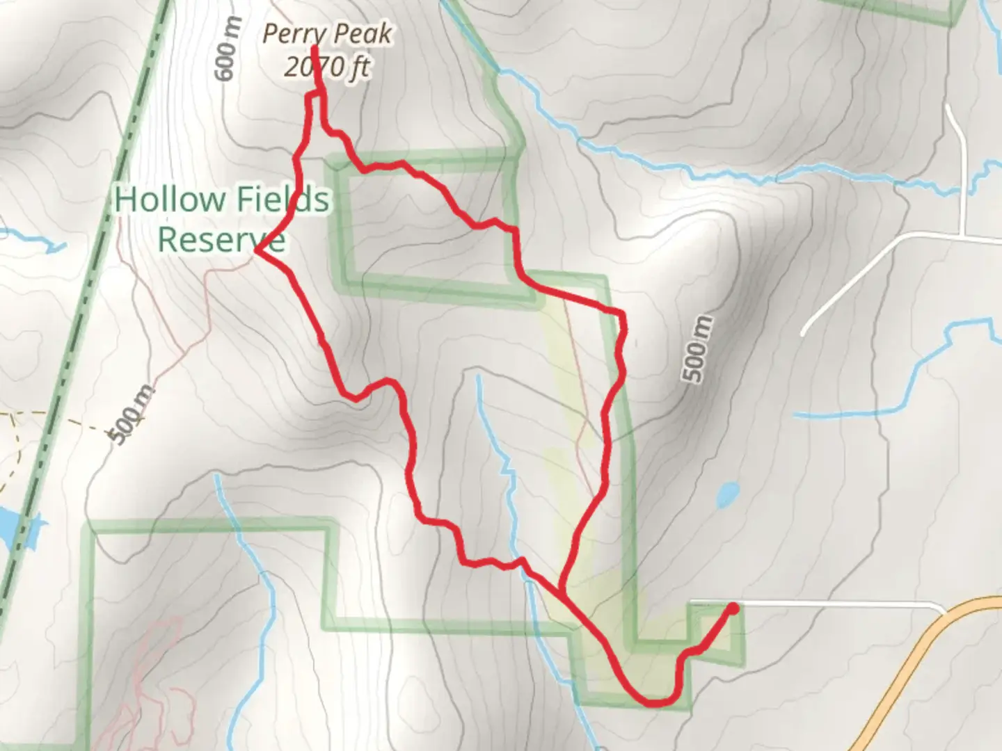 An image depicting the trail Perrys Peak Loop via Perry Peak Road and its surrounding area.