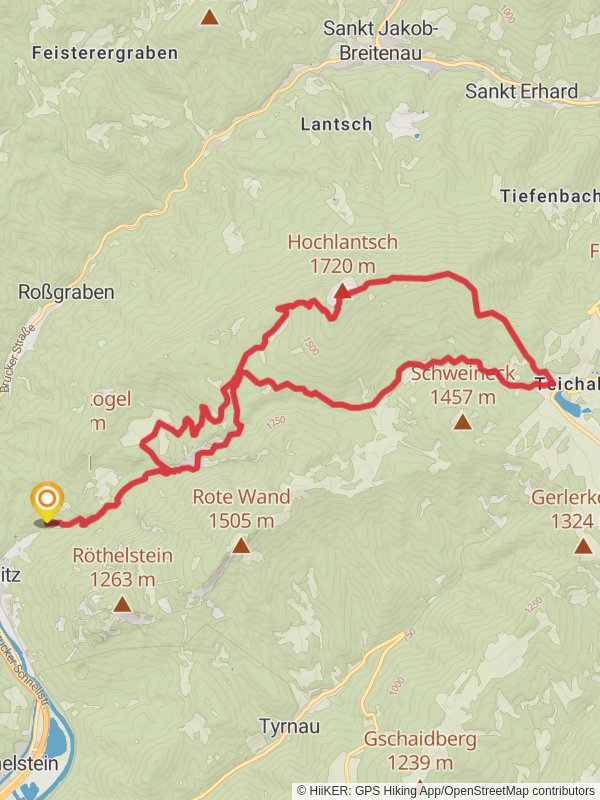 Bärenschützklamm to Hochlantsch mobile static map