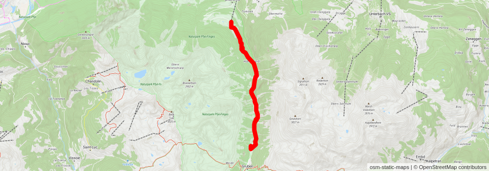 Turtmann Valley Trail stage 2 Map