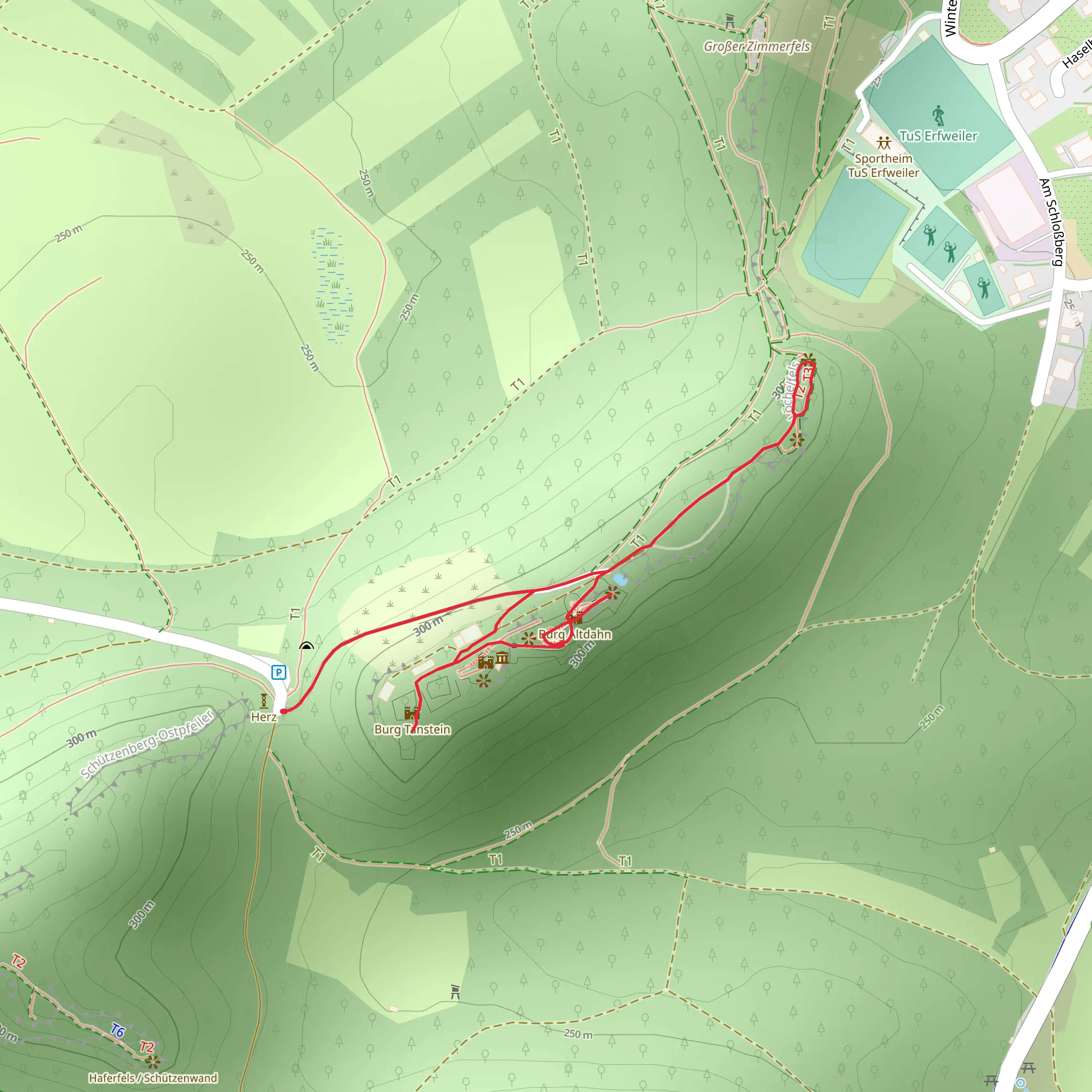 Burgengruppe Altdahn and Burg Grafendahn Loop mobile static map