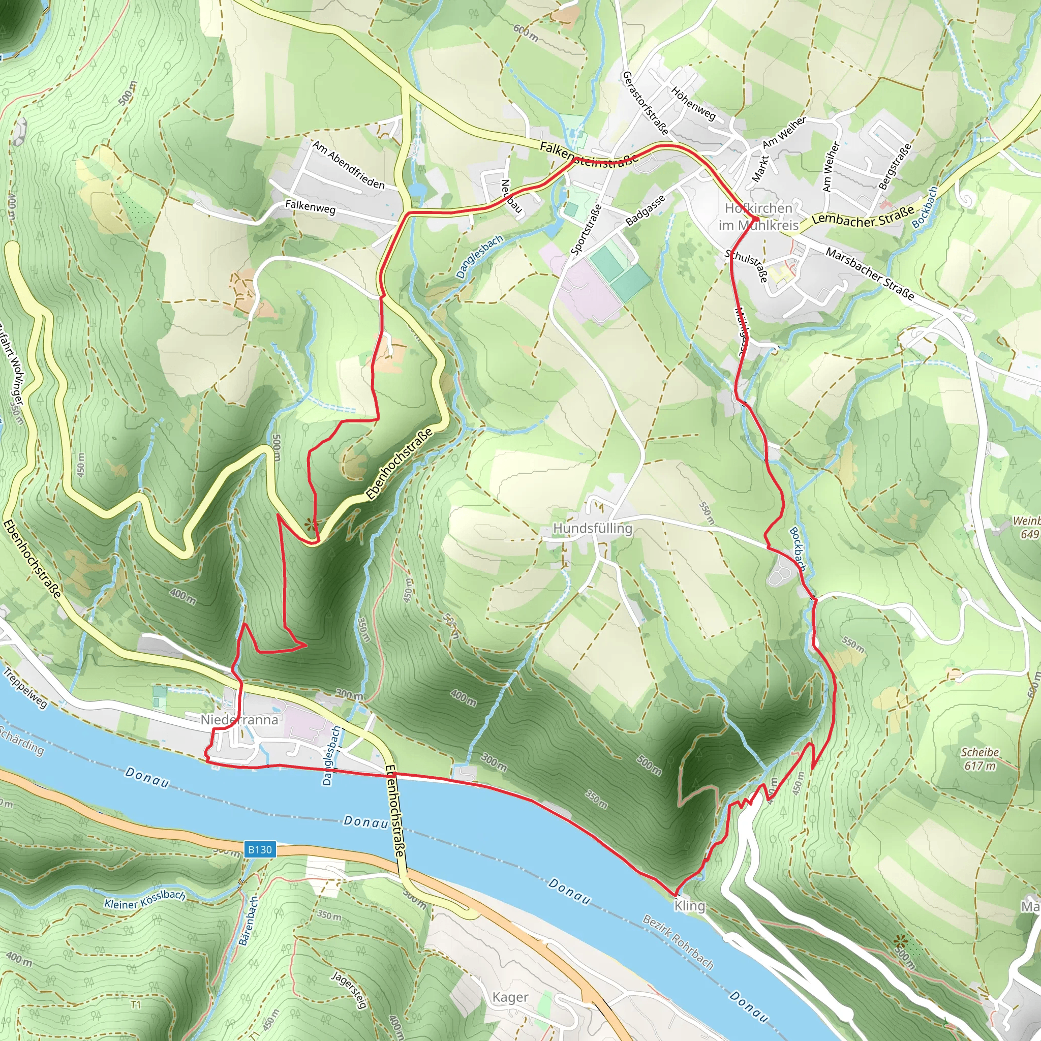 Hofkirchen Waterfall Loop mobile static map