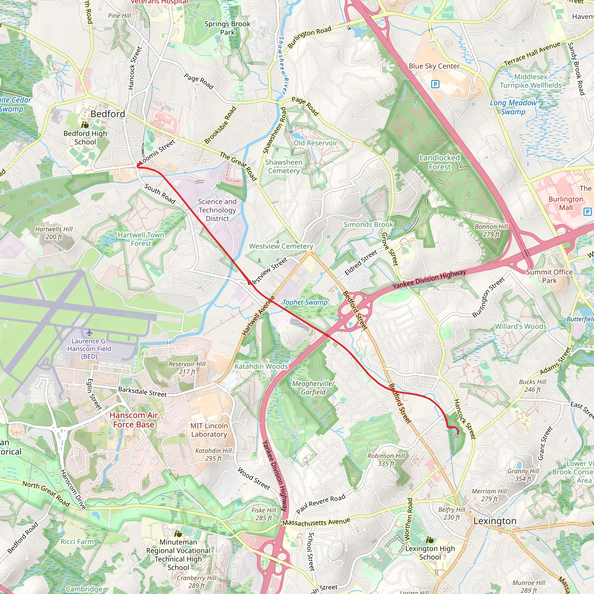 Minuteman Trail mobile static map