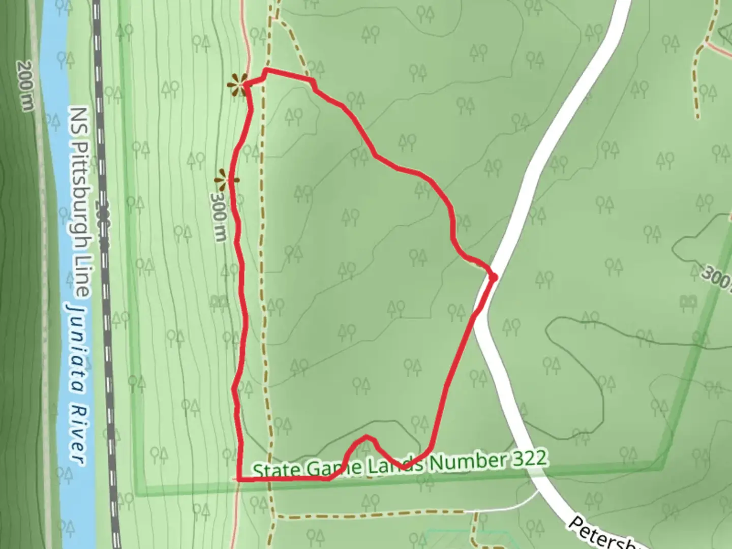 An image depicting the trail Oneida Loop and its surrounding area.