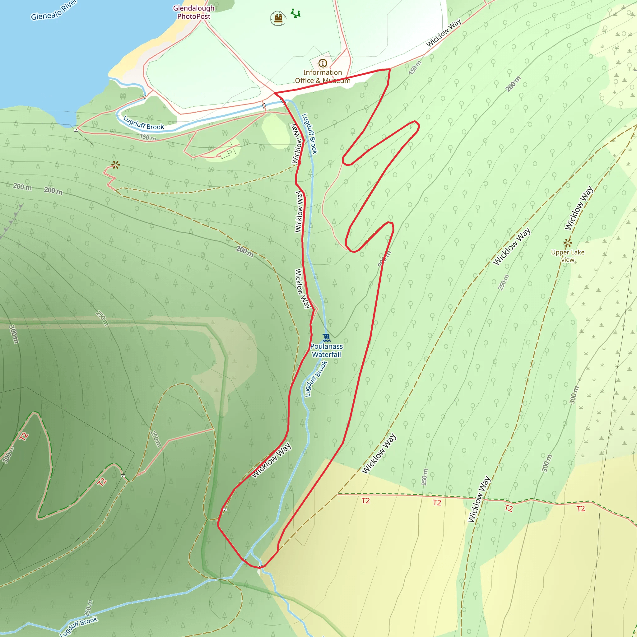 Poulanass - Glendalough mobile static map