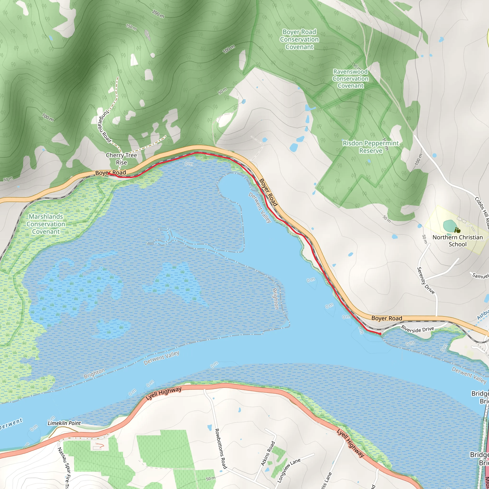 Riverside Foreshore Trail mobile static map