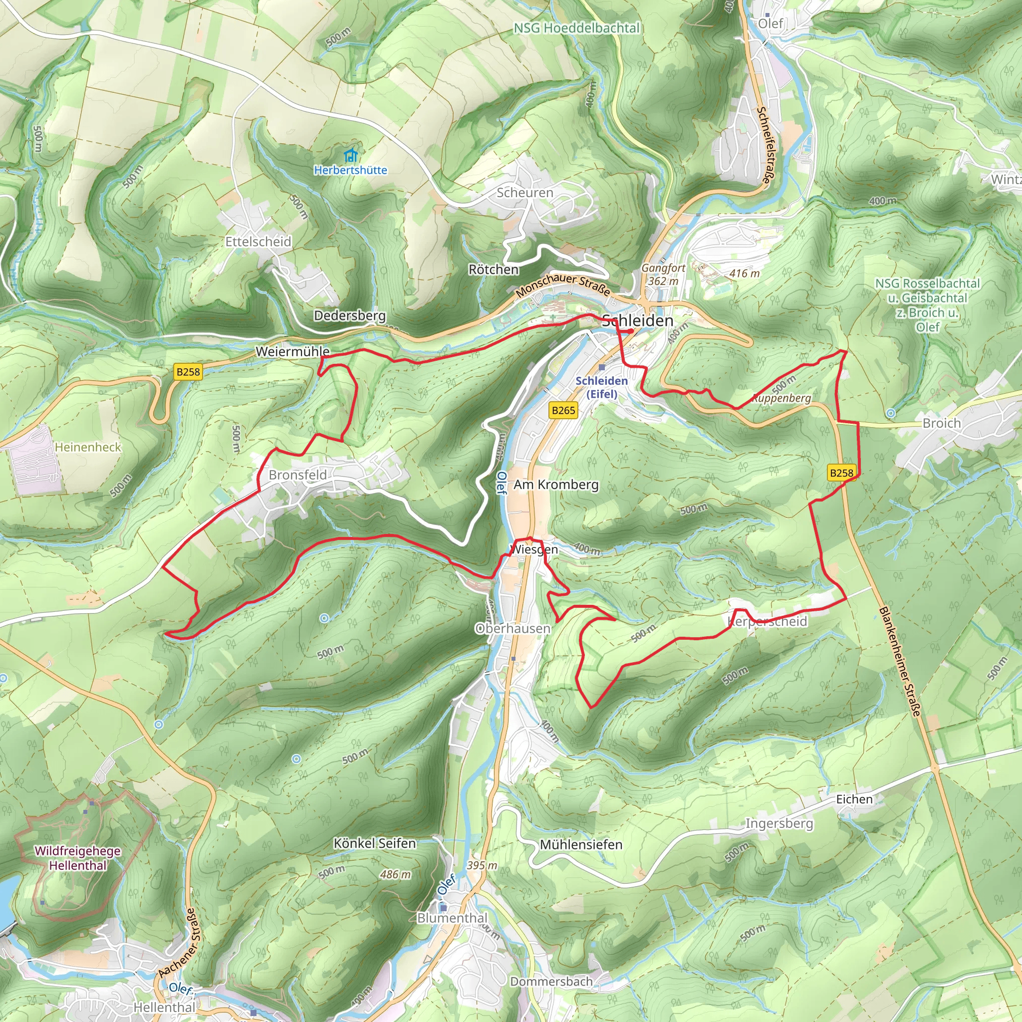 Schleiden and Wiesgen Loop mobile static map