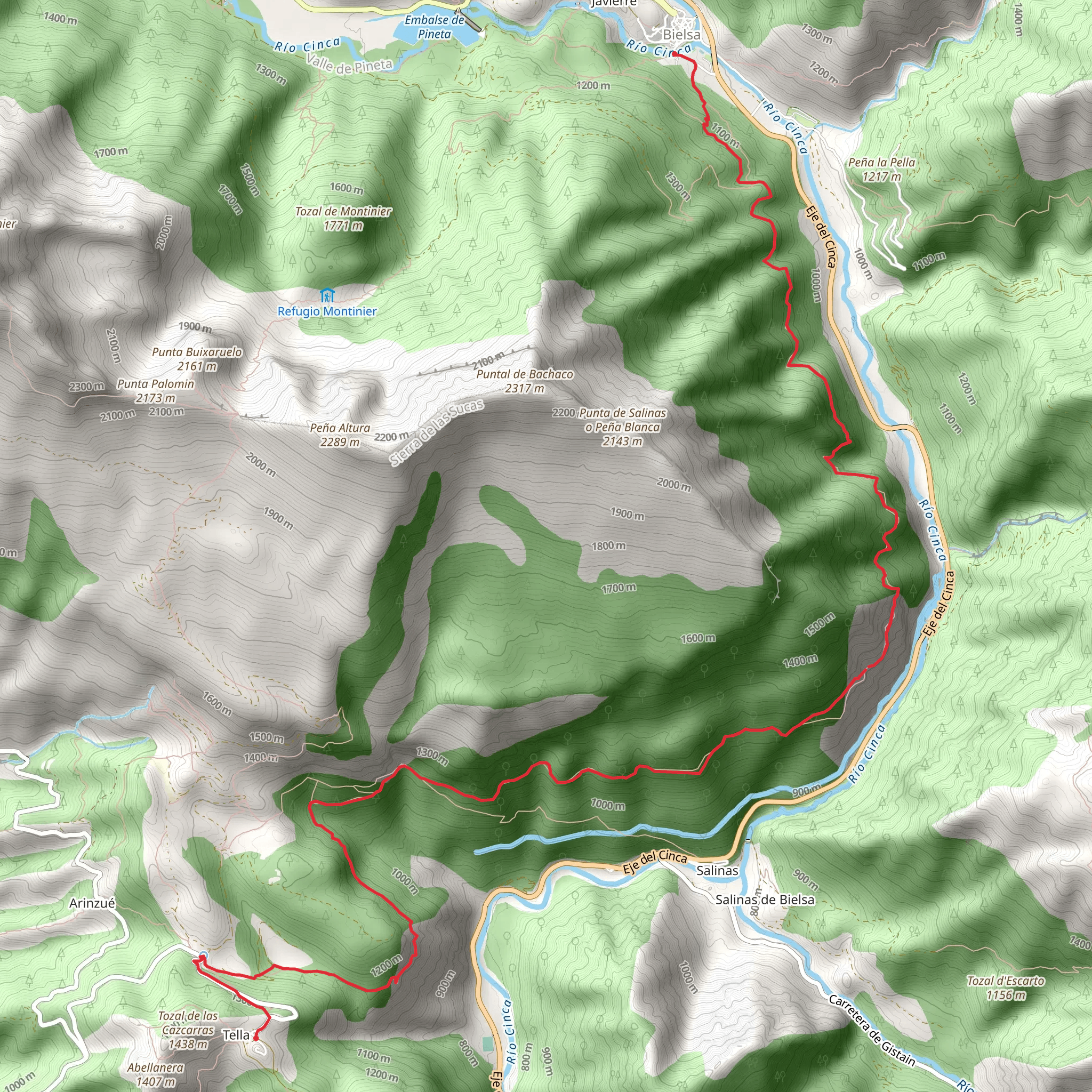 Tella - Bielsa PR HU 137-a mobile static map
