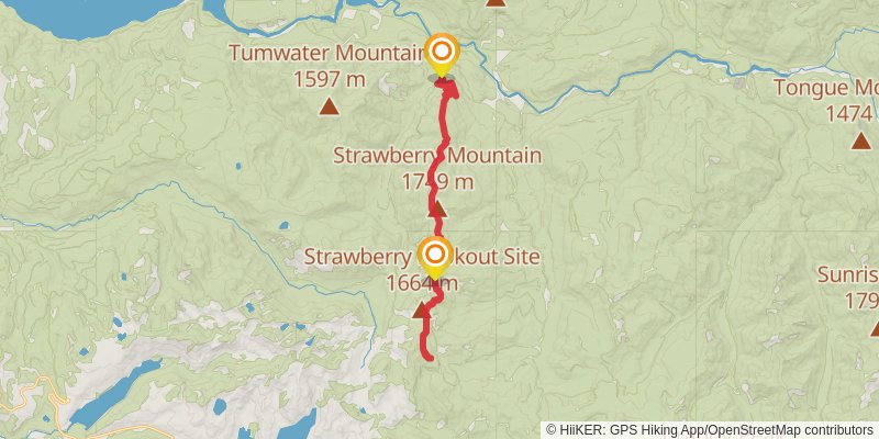 Strawberry Mountain Trail stage 3 Map