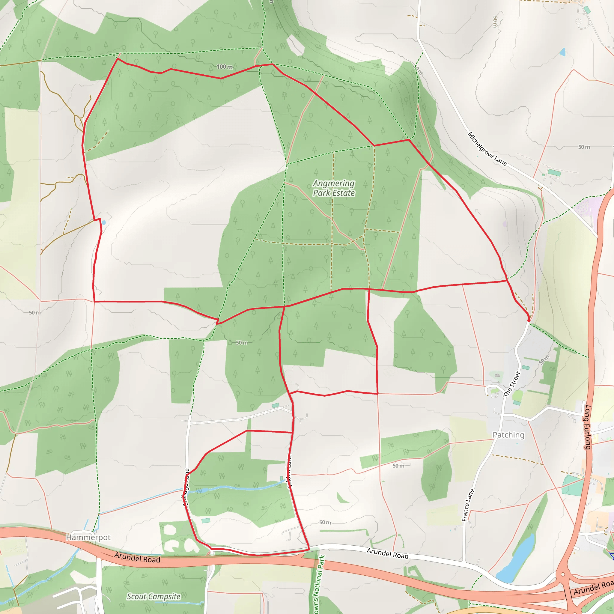 Angmering Park Estate Loop - Patching mobile static map