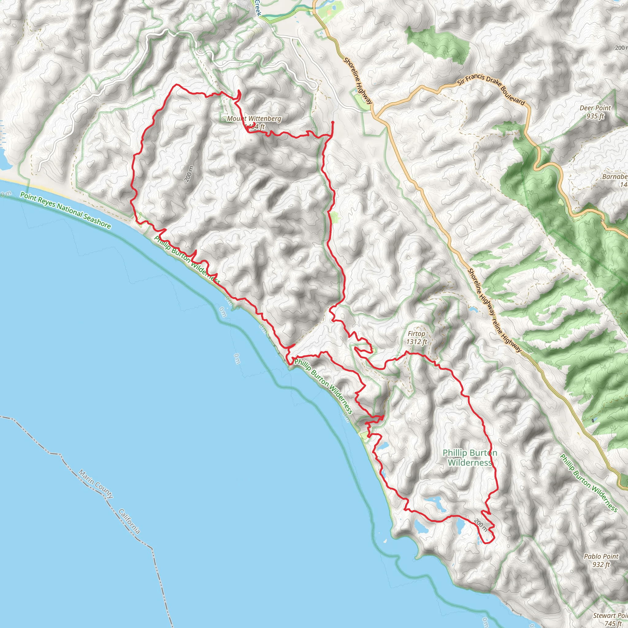 Glen Camp, Lake Ranch, Coast and Fire Lane Loop Trail mobile static map