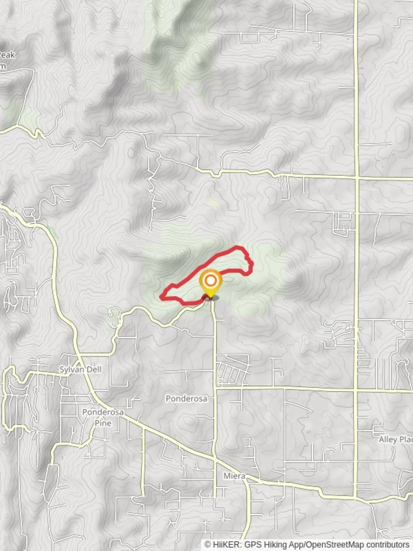 An image depicting the trail Ponderosa Loop and its surrounding area.