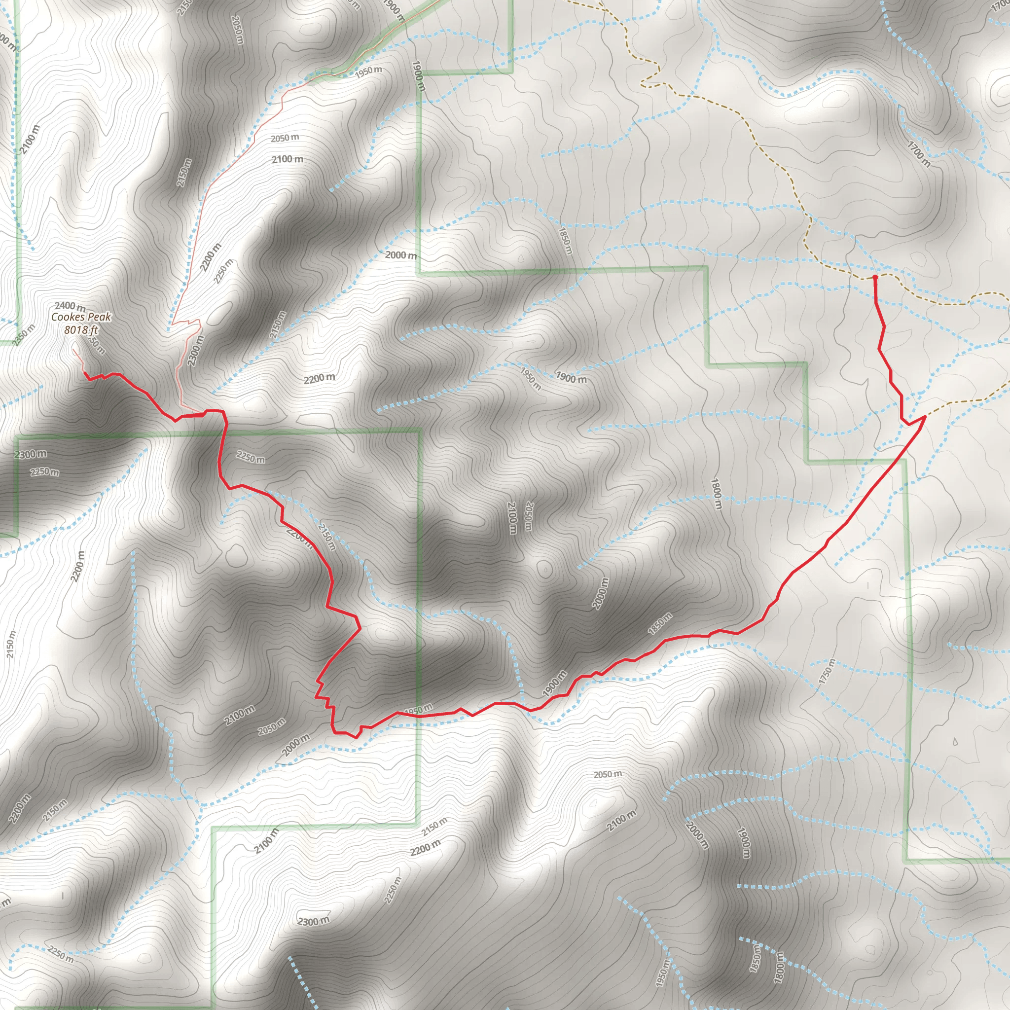 Cookes Peak via Cookes Peak Trail mobile static map