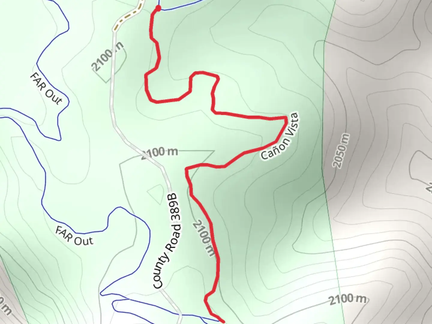 An image depicting the trail Cañon Vista and its surrounding area.