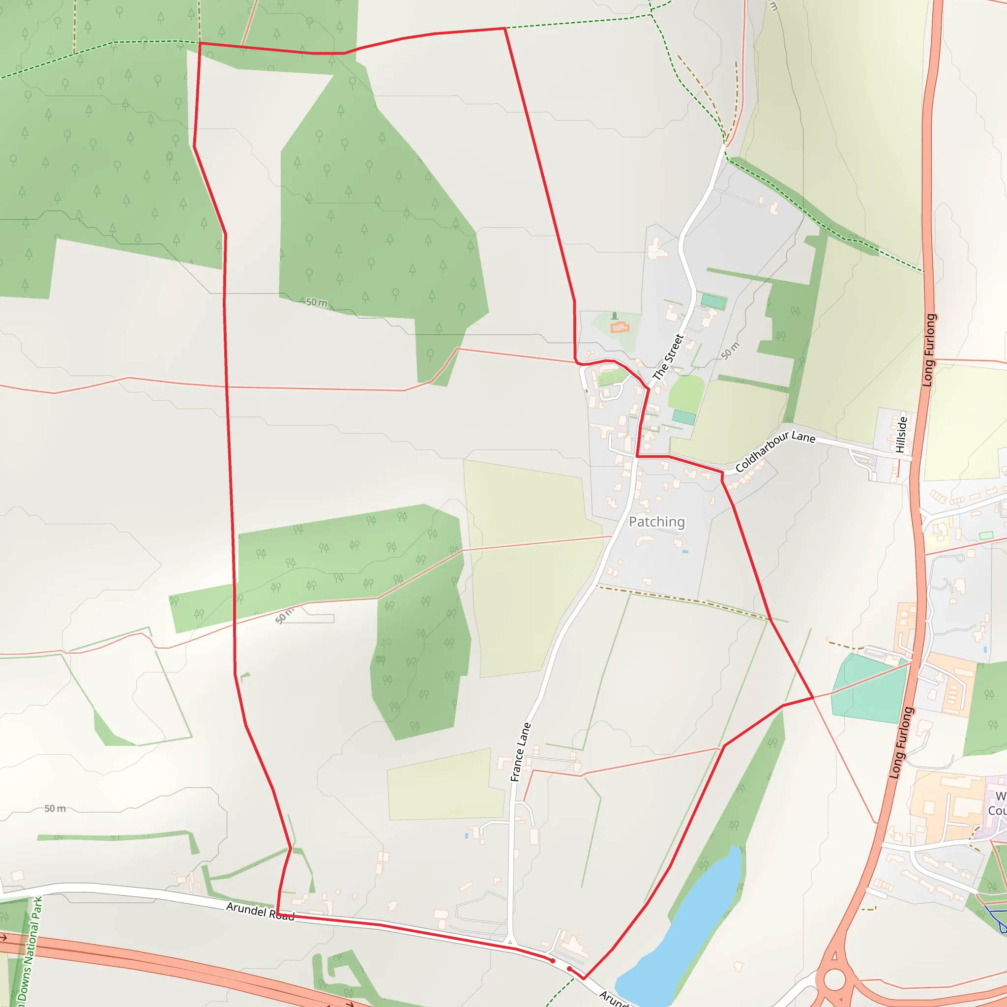 Patching Copse and Patching Pond Loop mobile static map