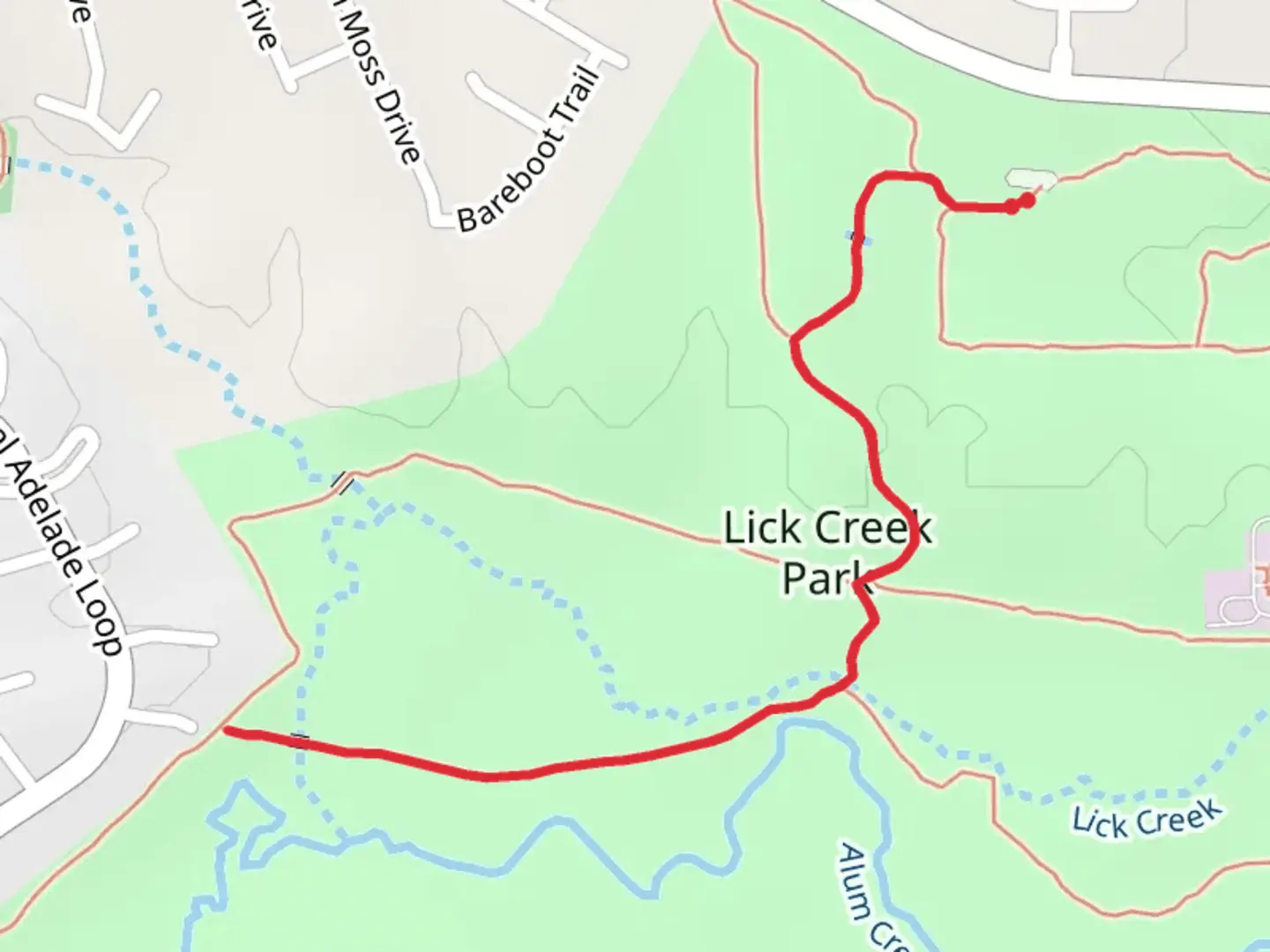 An image depicting the trail Iron Bridge Trail Out and Back and its surrounding area.
