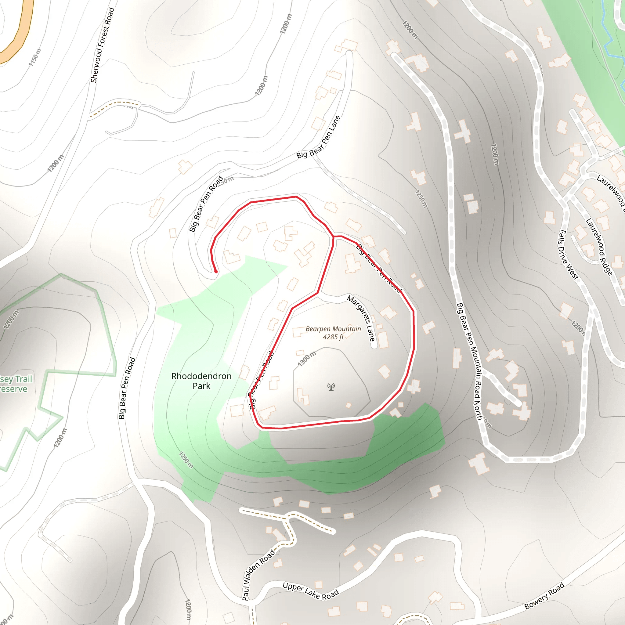 Bearpen Mountain Loop mobile static map