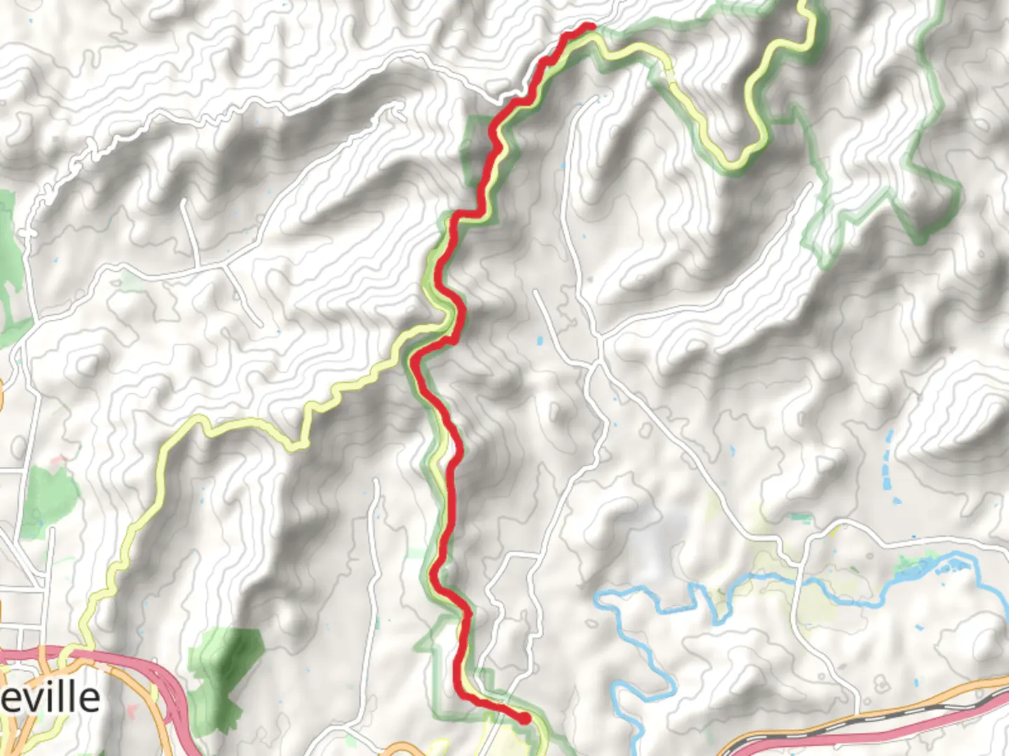 An image depicting the trail Bull Gap via Mountains-to-Sea Trail and its surrounding area.