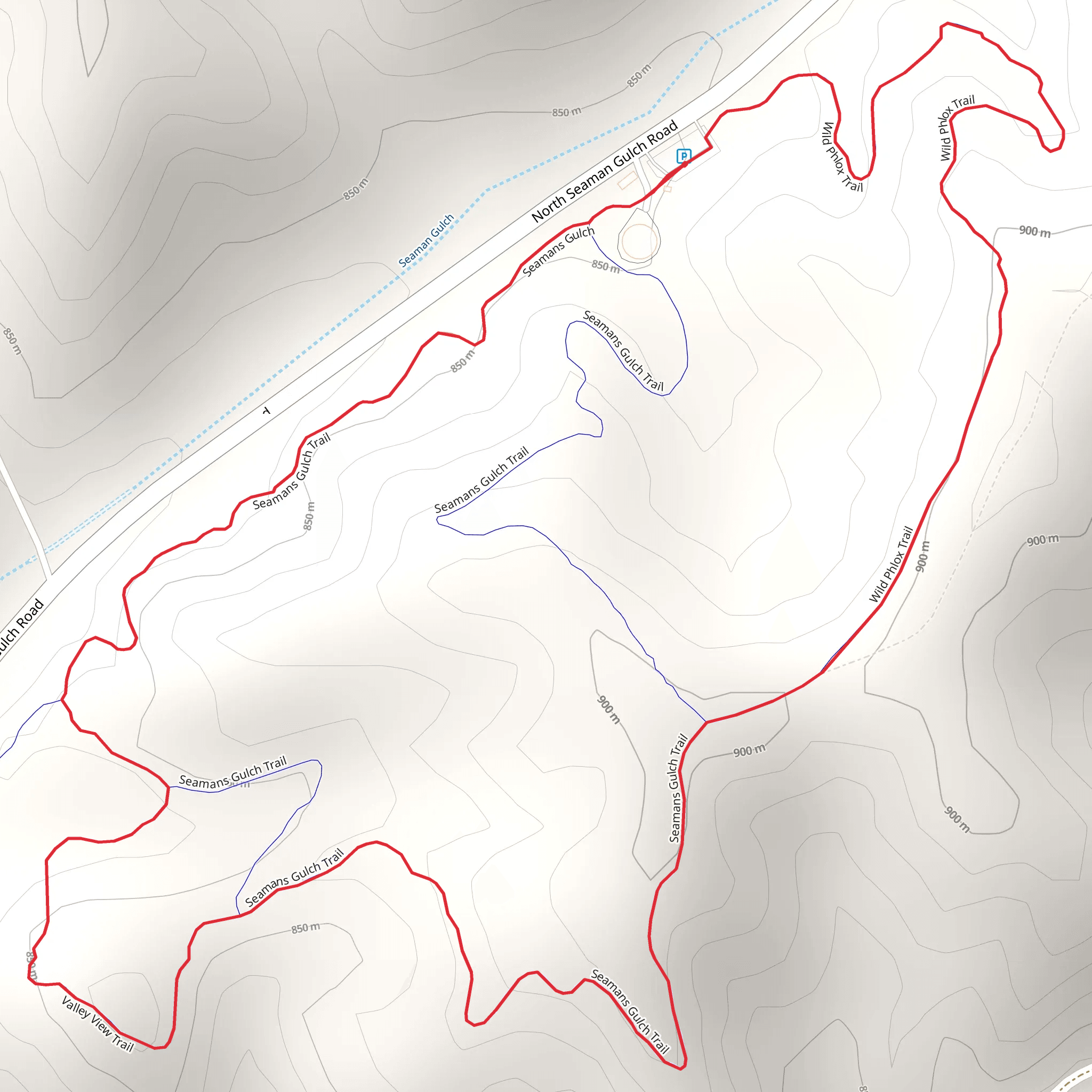Wild Phlox and Seaman Gulch Loop mobile static map