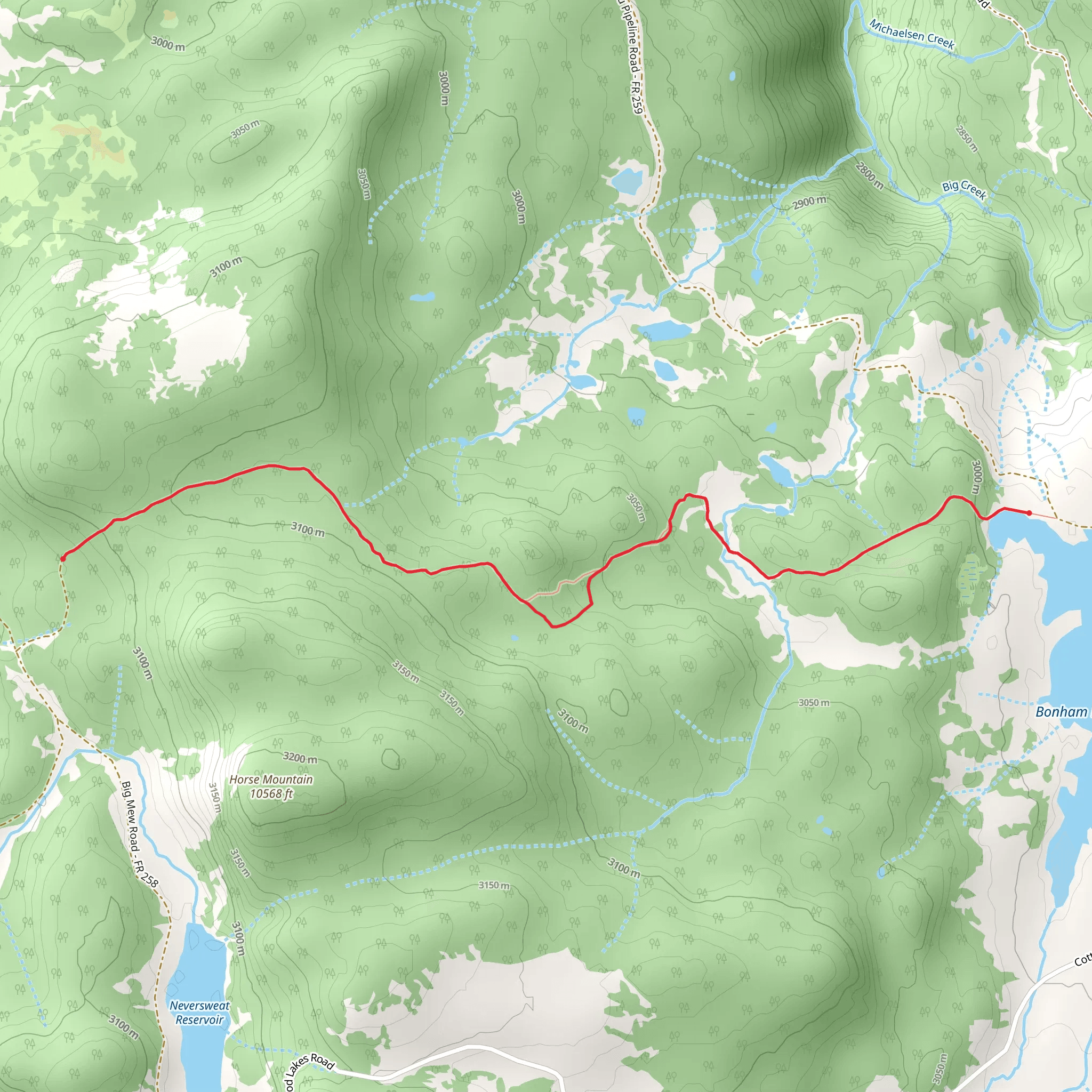 Bonham Trail mobile static map