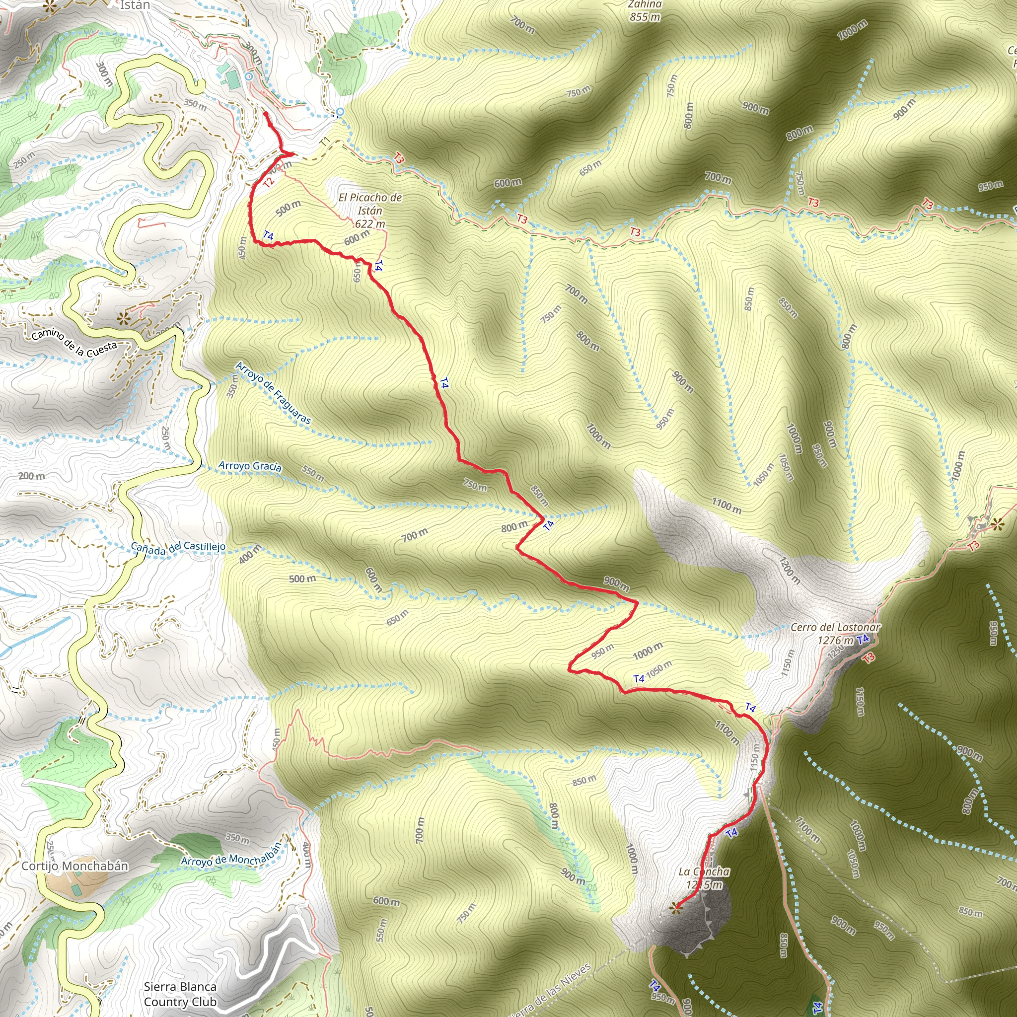 Istán - La Concha Peak mobile static map