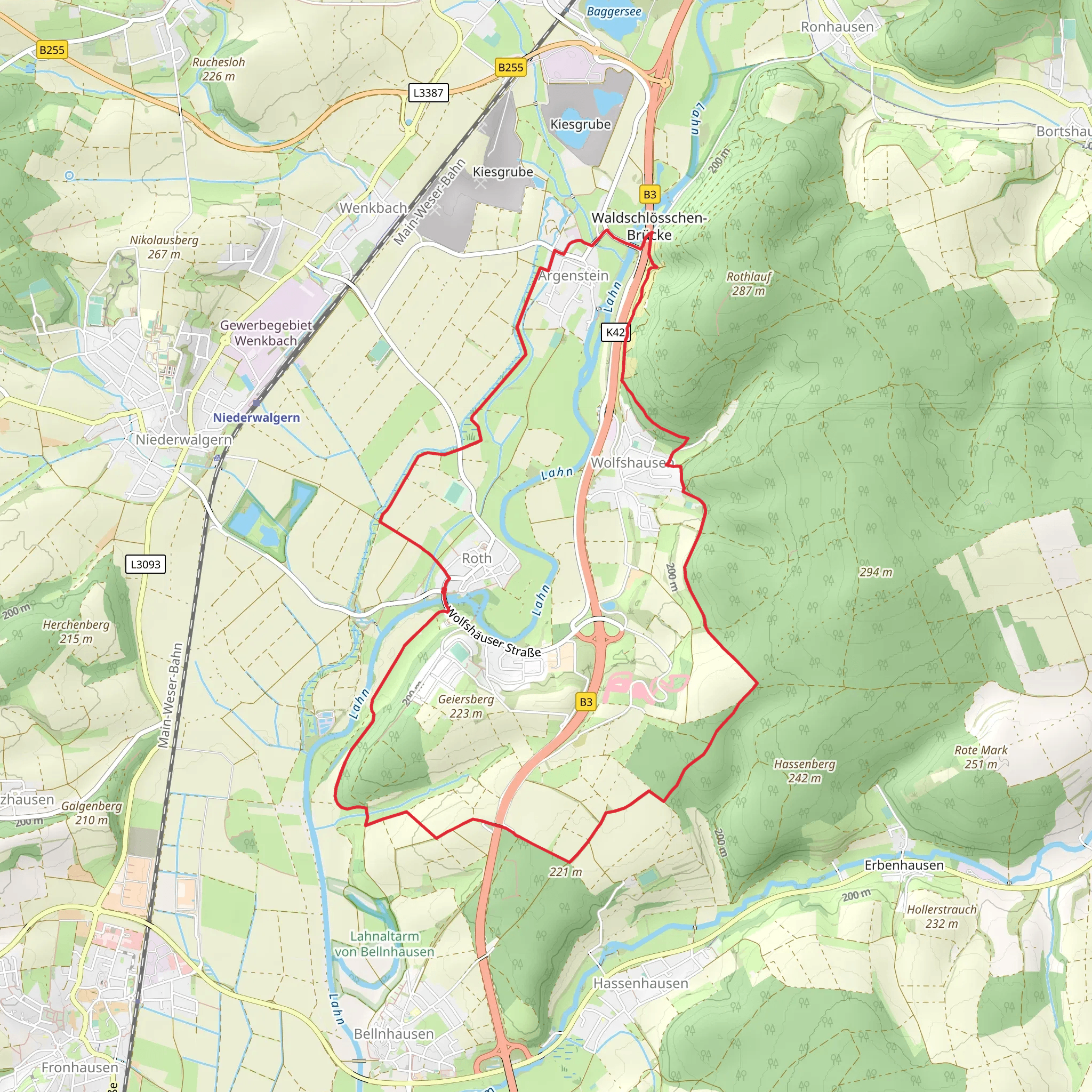 Lahn and Par Alina Loop mobile static map