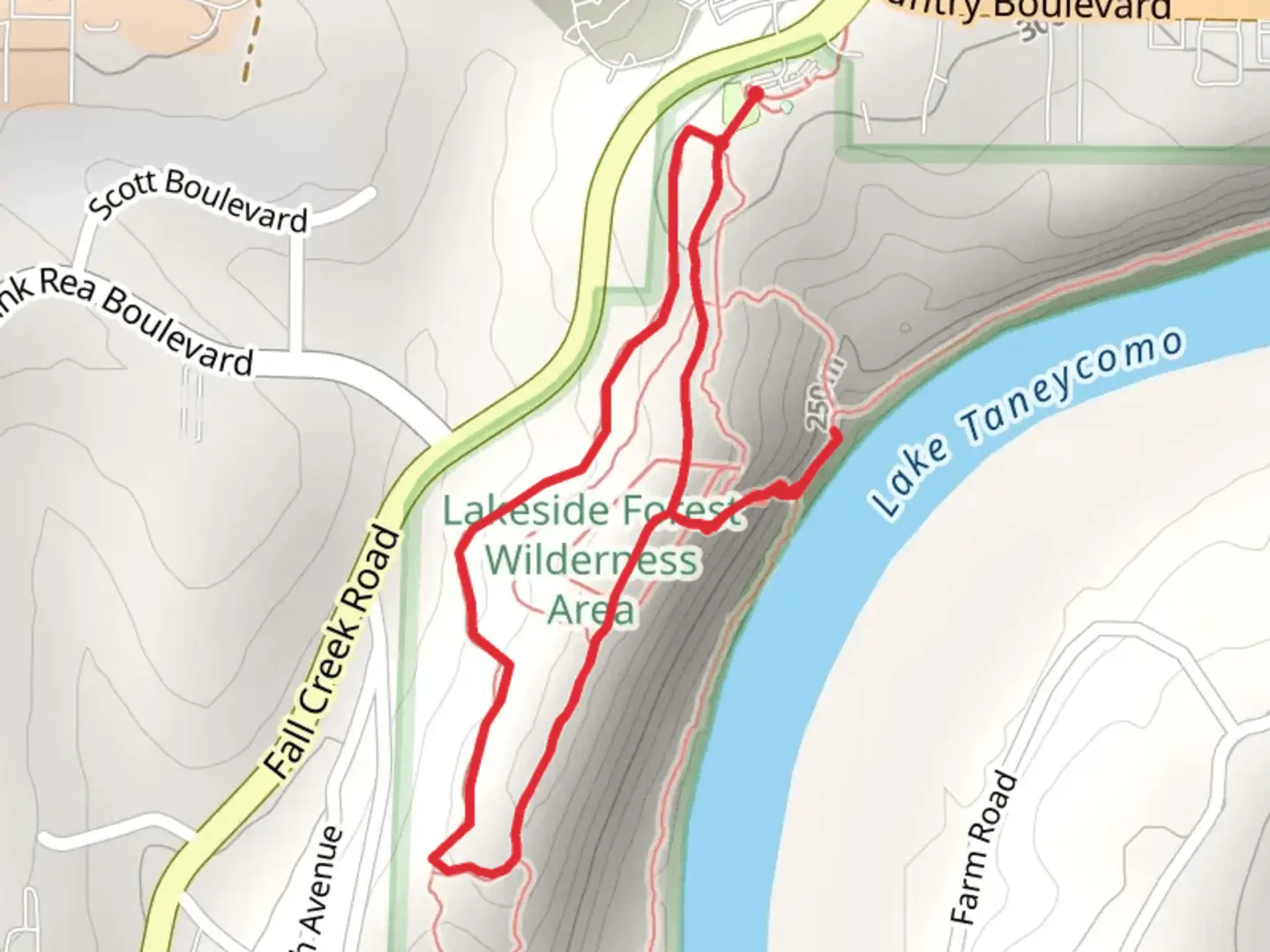An image depicting the trail Table Rock Lake Loop and its surrounding area.
