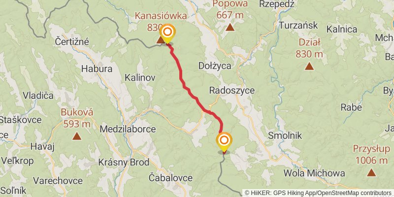 Trans Carpathian Hike stage 36 Map