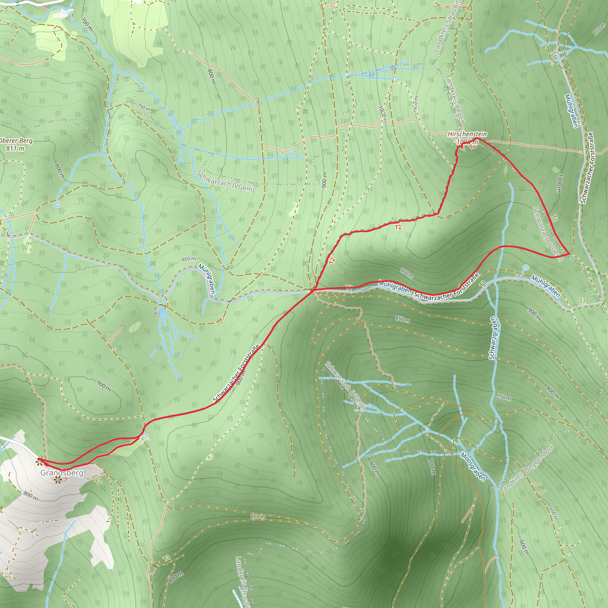 Hirschenstein Loop from Grandsberger mobile static map