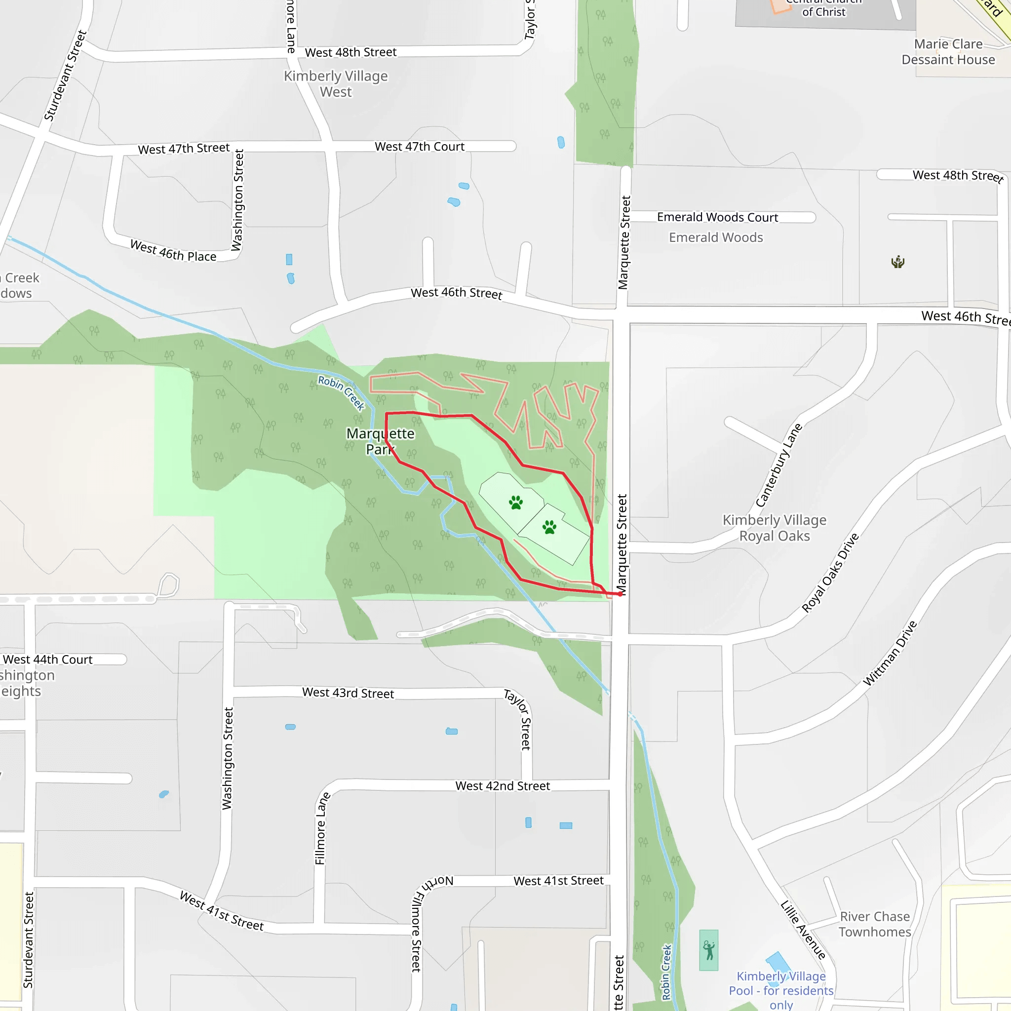 Marquette Park Loop mobile static map
