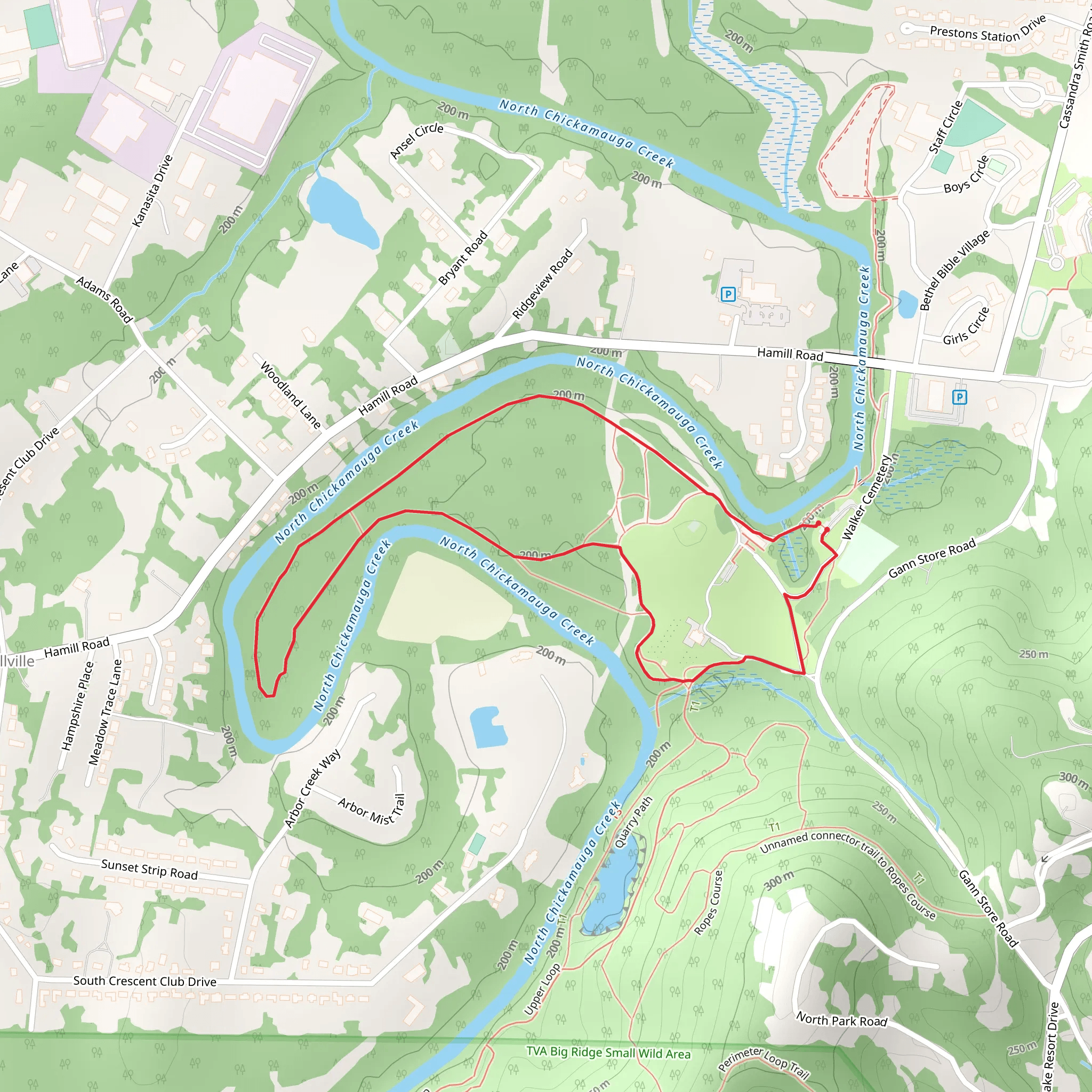 North Chickamauga Creek Loop mobile static map