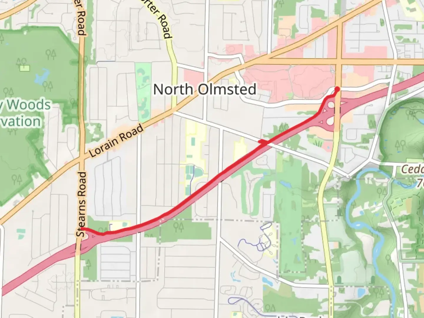 An image depicting the trail North Olmsted Walking Trail and its surrounding area.