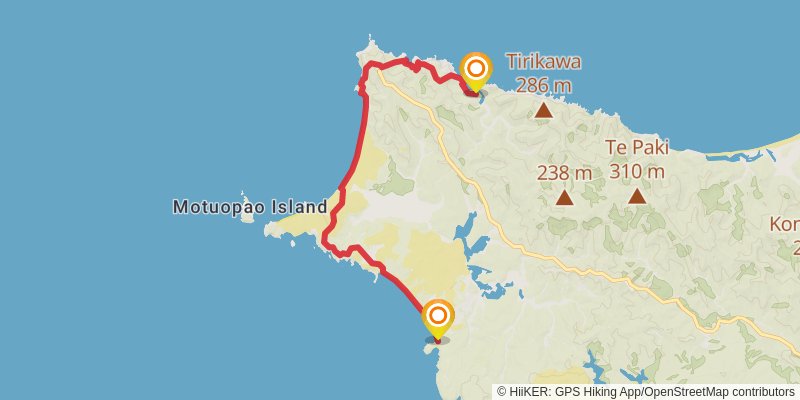 Te Paki Coastal Track stage 2 Map