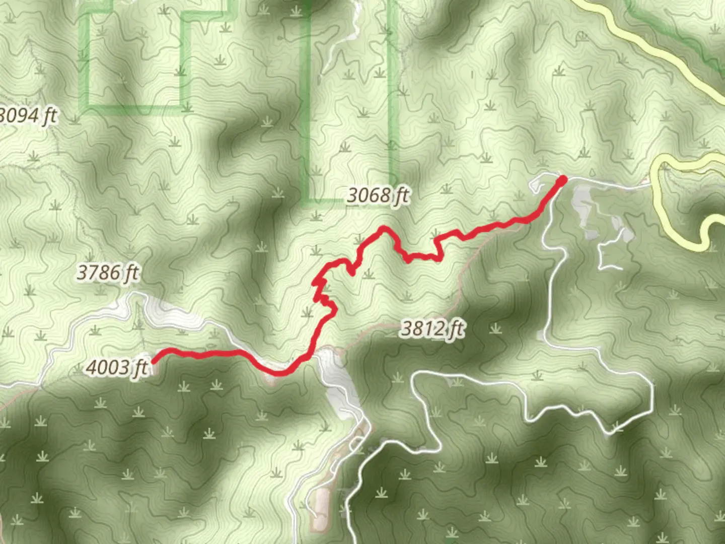 An image depicting the trail Nike Missile Launch Site via Bear Divide Trail and its surrounding area.
