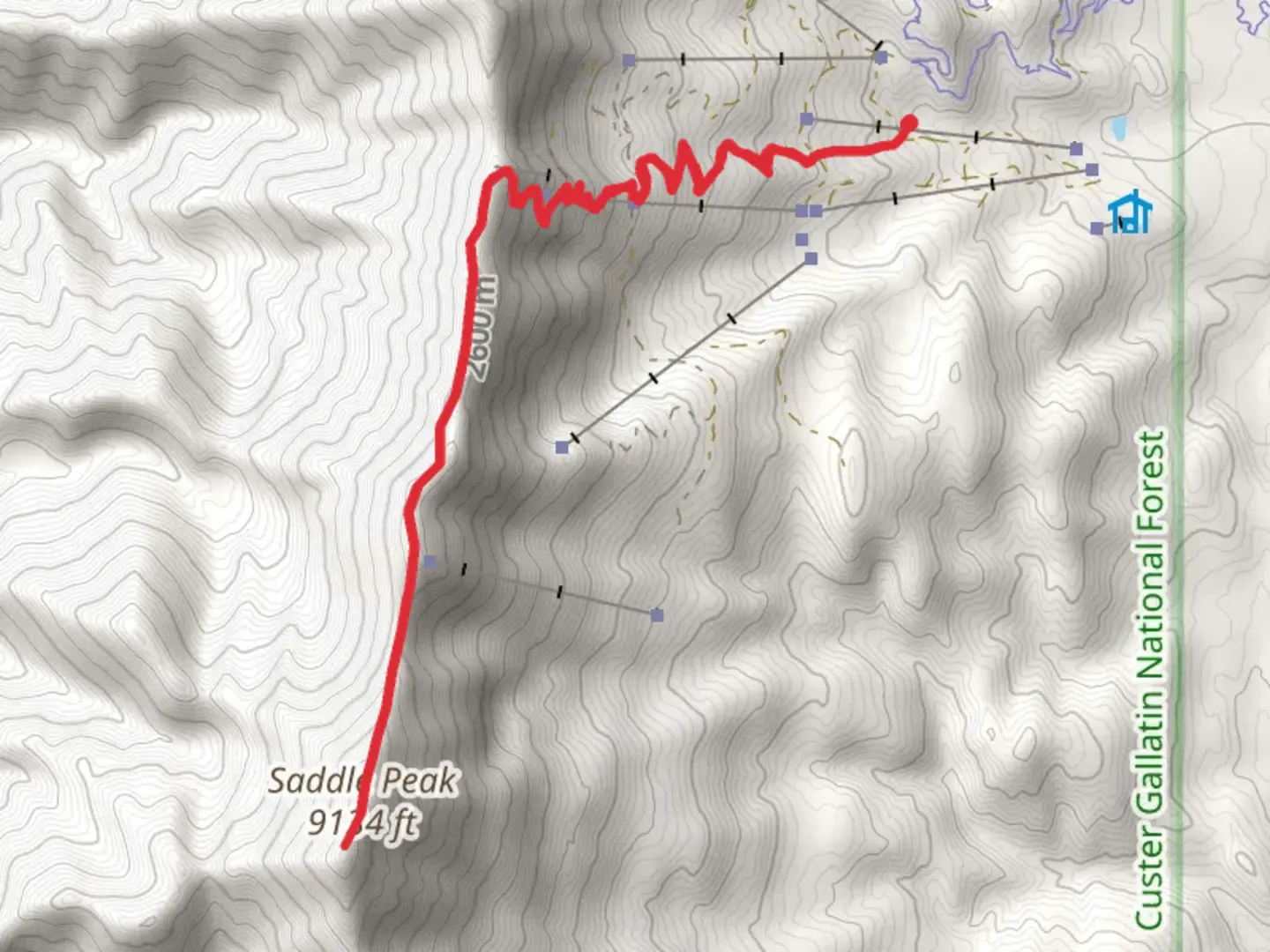An image depicting the trail Saddle Peak via Ridge Trail and its surrounding area.