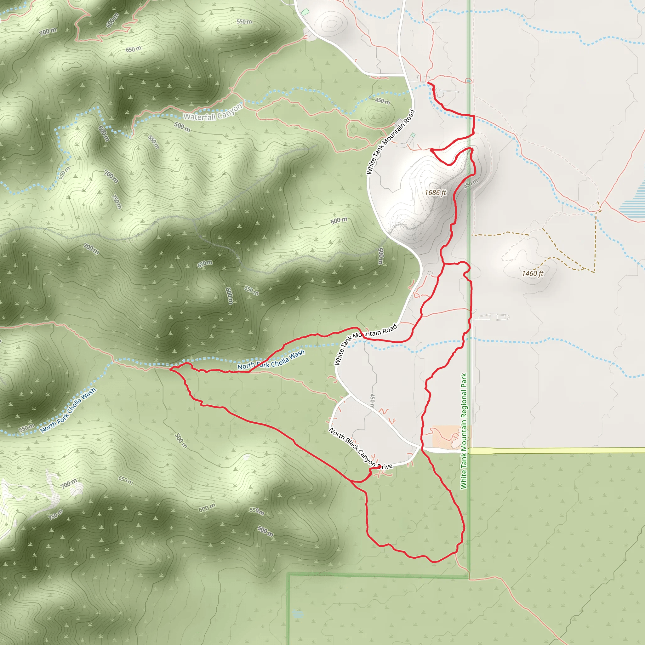 North Fork Cholla Wash - Mule Deer Loop Trai mobile static map